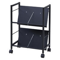 YAMAZEN ファイルワゴン 収納ラック 2段 スチール棚 A4対応 キャスター付き MFRW-S2(MBK) 1台（直送品）