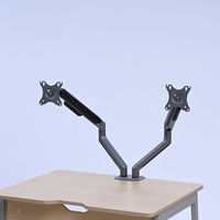 YAMAZEN モニターアーム デュアル スプリングアシスト機能 32インチ対応 耐荷重各9kg LMAS-D(SG) 1台（直送品）