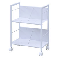 YAMAZEN ファイルワゴン 収納ラック 2段 スチール棚 A4対応 キャスター付き MFRW-S2(MWH) 1台（直送品）