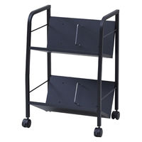 YAMAZEN ファイルワゴン 収納ラック 2段 木製棚 A4対応 キャスター付き MFRW-W2(BK3/MBK) 1台（直送品）