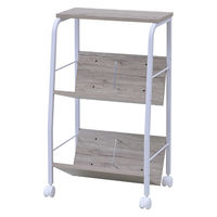 YAMAZEN ファイルワゴン 収納ラック 2段 上棚付き 木製棚 A4対応 キャスター付き MFRW-W2T(AIV/SWH) 1台（直送品）