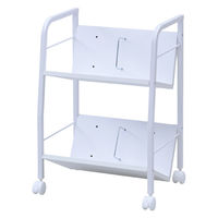 YAMAZEN ファイルワゴン 収納ラック 2段 木製棚 A4対応 キャスター付き MFRW-W2(EWH/MWH) 1台（直送品）