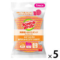 スリーエム（3M）スコッチ・ブライト 両面使い分けスポンジ ネット＆ソフト 抗菌 食器 キッチン DSSー02K（1個入×5）