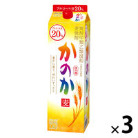 かのか 麦焼酎 20度 1.8L パック 1セット（3本） アサヒ 甲類乙類混和