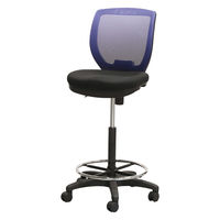 Netforce ハイチェア コア 肘なし キャスター脚 メッシュ カウンターチェア ネイビー 1脚（直送品）