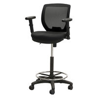 Netforce ハイチェア コア 上下昇降肘 キャスター脚 メッシュ カウンターチェア ブラック 1脚（直送品）