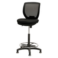 Netforce ハイチェア コア 肘なし キャスター+固定脚 メッシュ カウンターチェア ブラック 1脚（直送品）