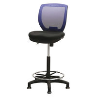 Netforce ハイチェア コア 肘なし キャスター+固定脚 メッシュ カウンターチェア ネイビー 1脚（直送品）