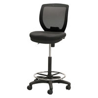 Netforce ハイチェア コア 肘なし キャスター脚 メッシュ カウンターチェア ブラック 1脚（直送品）