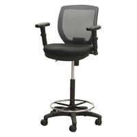 Netforce ハイチェア コア 上下昇降肘 キャスター脚 メッシュ カウンターチェア グレー 1脚（直送品）