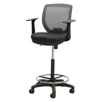 Netforce ハイチェア コア T字肘 キャスター脚 メッシュ カウンターチェア グレー 1脚（直送品）