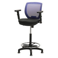 Netforce ハイチェア コア 上下昇降肘 キャスター+固定脚 メッシュ カウンターチェア ネイビー 1脚（直送品）