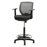 Netforce ハイチェア コア T字肘 キャスター+固定脚 メッシュ カウンターチェア グレー 1脚（直送品）