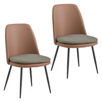 タマリビング ダイニングチェア モアセラ 2脚入 ブラウン/グリーン 1セット（2脚入）（直送品）