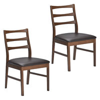 タマリビング ブッター ダイニングチェア 回転無 2脚 ウォルナット/ダークブラウン 1セット（2脚入）（直送品）