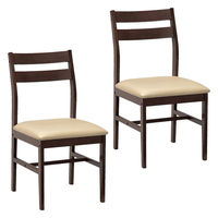 タマリビング ステディ ダイニングチェア 2脚 ブラウン/アイボリー 1セット（2脚入）（直送品）