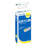 G＆G エプソン（EPSON）用 互換インクカートリッジ HBE-KZR-Y-L イエロー 大容量 クジラ 1個（直送品）