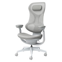 【組立設置込】コクヨ イングクラウド ヘッドレスト付き 可動肘 ライトモデル フローリング用 ライトグレー×ソフトグレー 1脚（直送品）