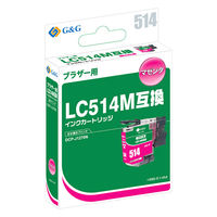 G＆G ブラザー（brother）用 互換インクカートリッジ HBB-514M マゼンタ LC514M互換 1個（直送品）