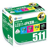 G&G ブラザー用 互換インクHBB-511-4PK(LC511-4PK互換) HBB-511-4PK 1個（直送品）