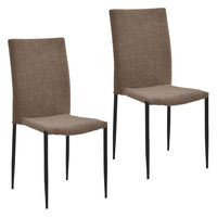 タマリビング ライラ ダイニングチェア ファブリック 2脚 ブラウン 1セット（2脚入）（直送品）