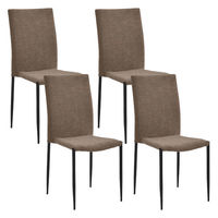 タマリビング ライラ ダイニングチェア ファブリック 4脚 ブラウン 1セット（4脚入）（直送品）