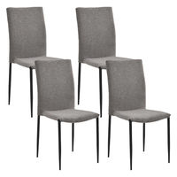 タマリビング ライラ ダイニングチェア ファブリック 4脚 ライトグレー 1セット（4脚入）（直送品）