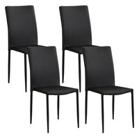 タマリビング ライラ ダイニングチェア PVC 4脚 ブラック 1セット（4脚入）（直送品）