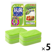 キッチンスポンジ クリピカ 抗菌スポンジ グリーン 日本製 1セット（1パック（4個入）×5）キクロン