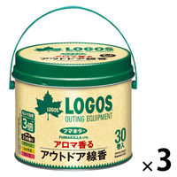 アロマ香るアウトドア線香 30巻缶入 屋外 蚊取り線香 蚊とり 駆除 1セット（1缶×3） フマキラー