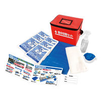 熱中症対策キット 冷却パック ボディタオル ブルーシート 霧吹きボトル うちわ 熱中対策マニュアル 山善 1セット(13点入)