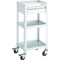 トラスコ中山 TRUSCO ツールワゴン ラビットワゴン 400X350 引出1段付 ゴム車輪 ホワイト RBW-943V W 1台（直送品）