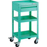 トラスコ中山 TRUSCO ツールワゴン ラビットワゴン 400X350 引出1段付 ゴム車輪 ヤンググリーン RBW-843V YG 1台（直送品）