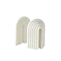 杉田エース CLOVER ブックエンド アーチ ホワイトマーブル 2個セット CYT957676 1個（直送品）