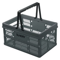 SUNDRY 折りたたみバスケット L グレー 54200059 1個（直送品）