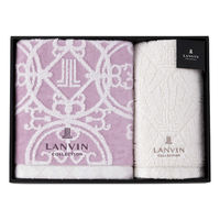 昭和西川 バス・フェイスタオルセット 22709-24160-601(パープル) 1個（直送品）