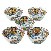 西日本陶器 染錦金彩紋 八角小鉢揃 618845 1個（直送品）