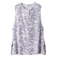 ケアファッション ロングファスナーロングベスト パープル M~L W0182116321 1着（直送品）