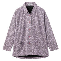 ケアファッション カット衿付マグネット釦カーディガン(指先ストレッチ) ローズ M~L W0182157821 1着（直送品）