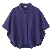 ケアファッション 斜め釦ホールポンチョ 濃パープル M~L W0182166921 1着（直送品）