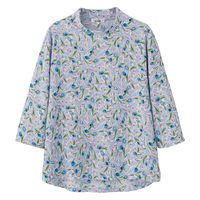 ケアファッション 7分袖後ろ長めTシャツ ライトブルー 3L W018216745 1着（直送品）