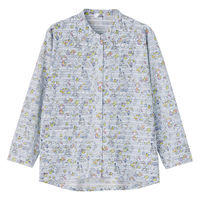 ケアファッション 前開きTシャツ ライトブルー M~L W0182168921 1着（直送品）