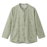 ケアファッション 前開きTシャツ グリーン S W0182169024 1着（直送品）