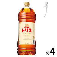 (定量ポンプ付き)大容量 ウイスキー サントリー トリス ペット 4000ml 4L×4本+ポンプディスペンサー1個