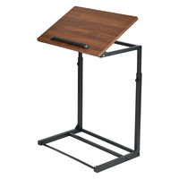 アスカ サイドテーブル 角度・高さ調整つき 茶木目 MDK55BK 1台（直送品）