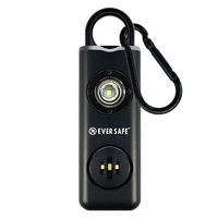 防犯ブザー スクエア ブラック 1個 防犯グッズ LEDライト 130dB 大音量 防犯対策 充電式 PB04 EVERSAFE（直送品）