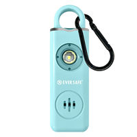 防犯ブザー スクエア ブルー 1個 防犯グッズ LEDライト 130dB 大音量 防犯対策 充電式 PB04 EVERSAFE（直送品）