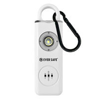 防犯ブザー スクエア ホワイト 1個 防犯グッズ LEDライト 130dB 大音量 防犯対策 充電式 PB04 EVERSAFE（直送品）