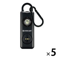 防犯ブザー スクエア ブラック 5個 防犯グッズ LEDライト 130dB 大音量 防犯対策 充電式 PB04 EVERSAFE（直送品）