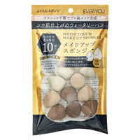 【アウトレット】EVERYYOU（エブリユー） メイクスポンジ 3Dシズク型 10個（ウォータリーパフ） ドウシシャ